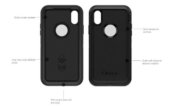 OtterBox Defender Series for Apple iPhone X, Black - Image 6