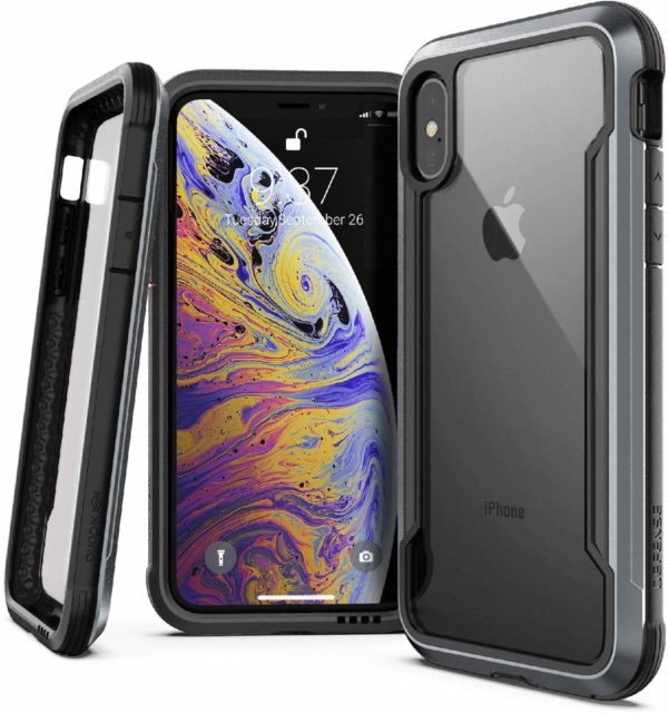 X-Doria Defense Shield Series Case Designed for iPhone X, iPhone Xs, Military Grade Drop Tested, Anodized Aluminum, TPU, and Polycarbonate Protective Case