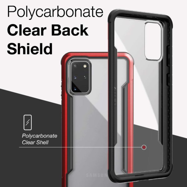 X-Doria Defense Shield Series, Samsung Galaxy S20+ Phone Case - Military Grade Drop Tested, Anodized Aluminum, TPU, and Polycarbonate Protective Case for Samsung Galaxy S20+, (Red) - Image 5