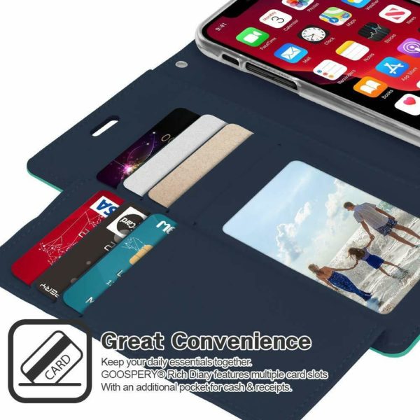 Wallet Case For iPhone 11 Pro Max Cover Flip X Xr Xs Max Card Shockproof Slim [Rich Diary] - Image 5