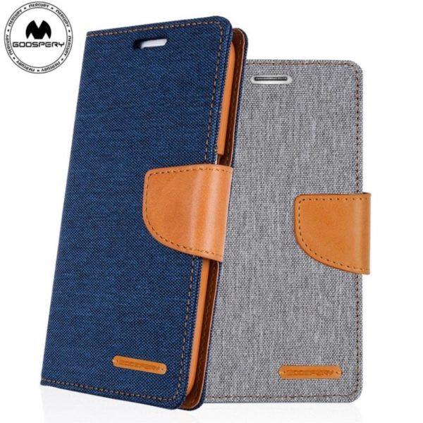 Goospery canvas diary card wallet case cover for i12 5.4/6.1/6.7