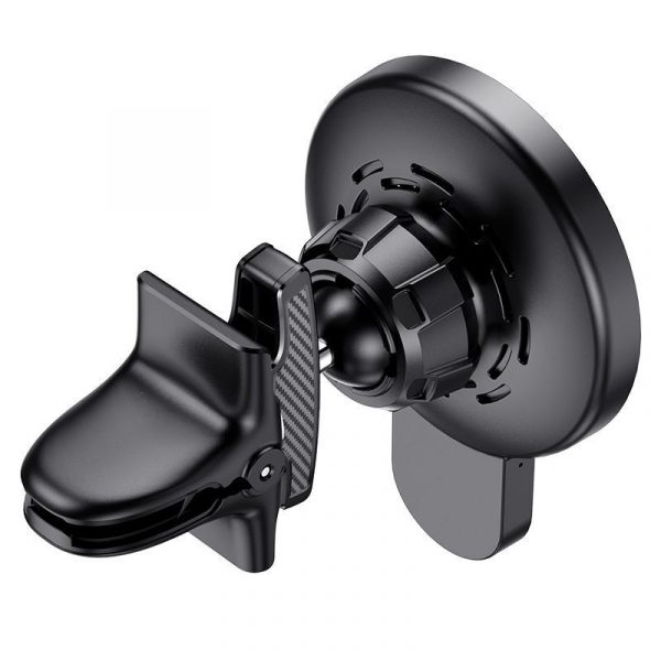 Hoco CA85 15W Magnetic Wireless Charger Air Vent Car Holder - Black - Image 4